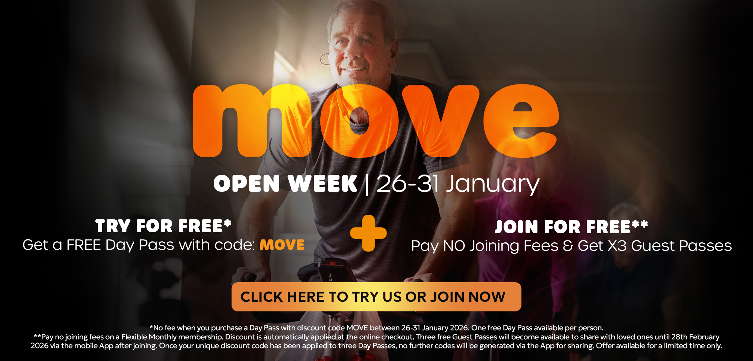 MOVE Open Week &ndash; Now Live. 26-31 January. TRY THE GYM FOR FREE